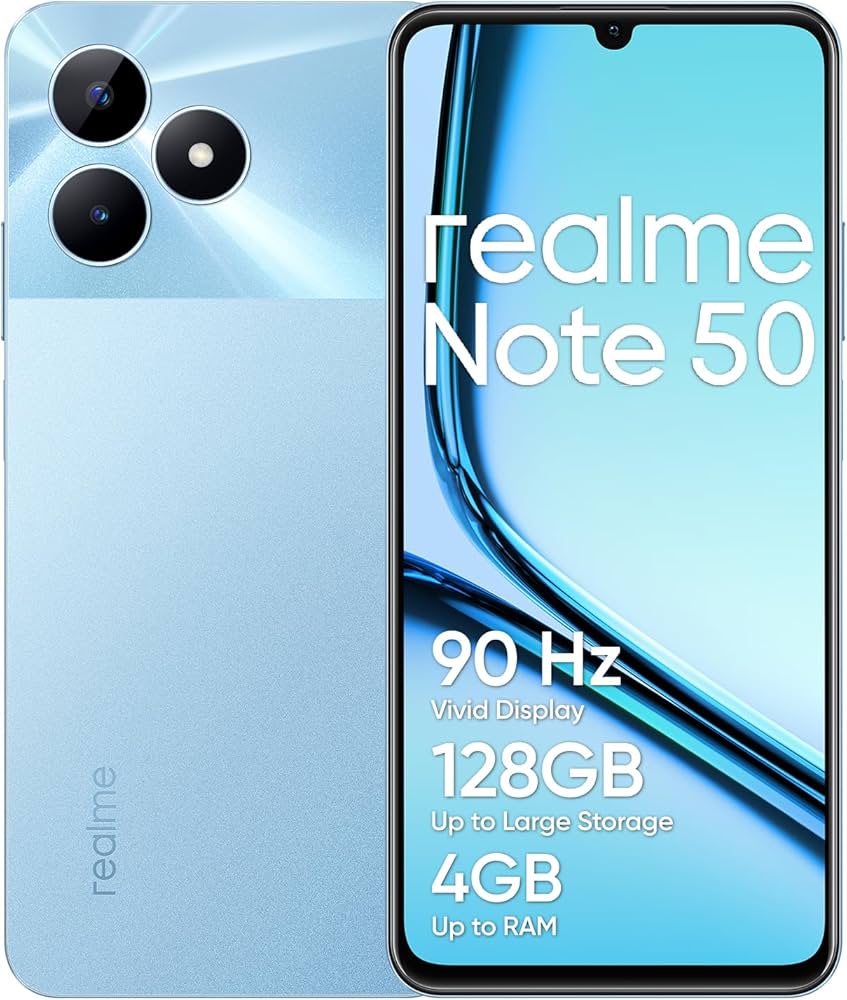 realme Note 50 Smartphone 4 + 128 GB, 90 Hz Display, Up to 8 GB